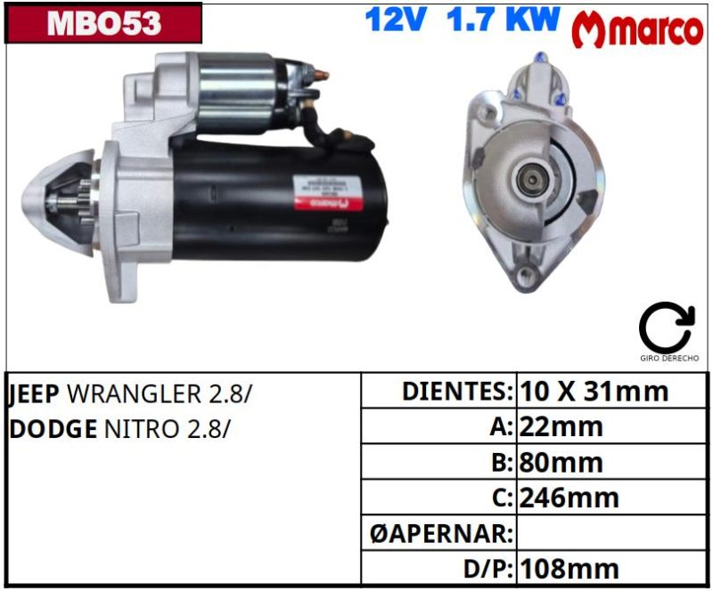 MOTOR DE PARTIDA · BOSCH
