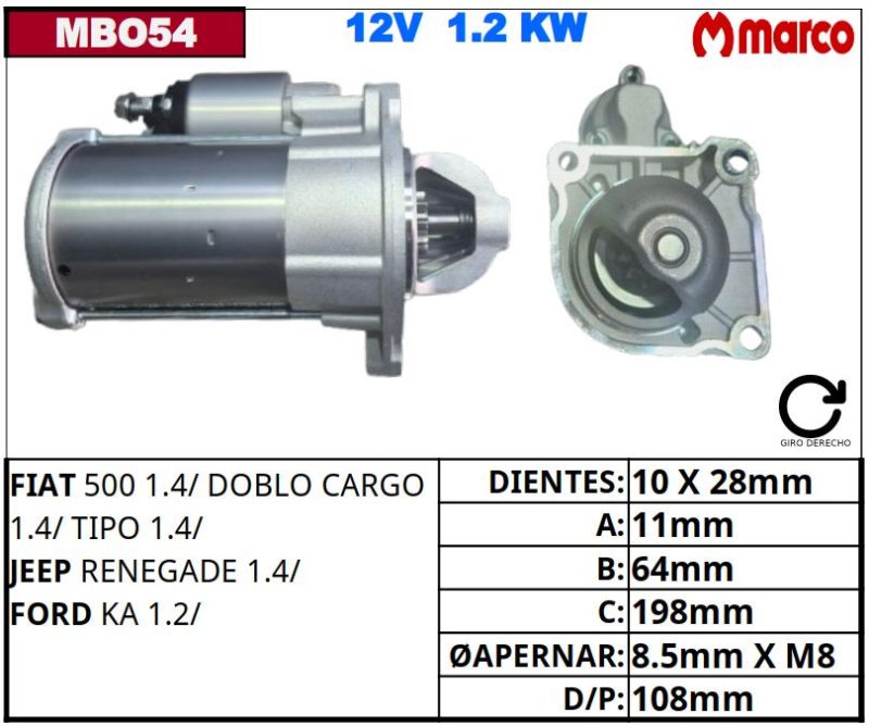 MOTOR DE PARTIDA · BOSCH